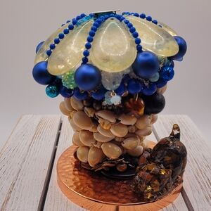 Blue and Cream Decorative Mushroom